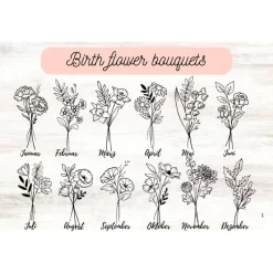 Personalisierter Holzaufhänger zur Geburt – Geschenk aus Holz mit Name, Geburtsdatum & Geburtsblume