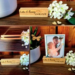 Personalisierter Kartenhalter mit Wunschgravur zb für Menükarte / Tischkarte