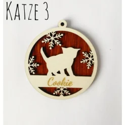 Personalisierter Katzenanhänger Weihnachten