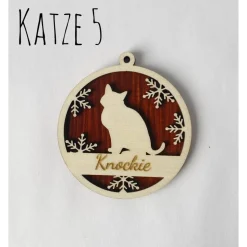 Personalisierter Katzenanhänger Weihnachten