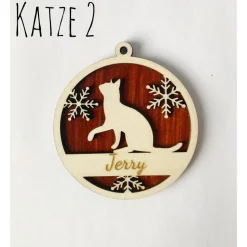 Personalisierter Katzenanhänger Weihnachten