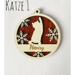 Personalisierter Katzenanhänger Weihnachten