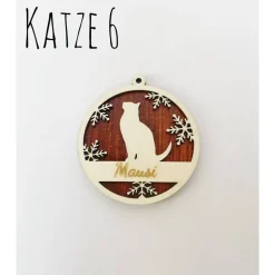 Personalisierter Katzenanhänger Weihnachten