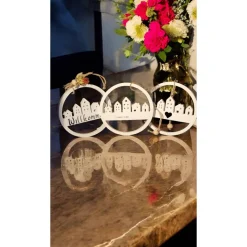 Personalisierter Keraflott-Loop mit Stadt-Silhouette – Handgemachte Türdeko & Wanddeko