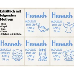 Personalisierter Leuchtrahmen MIT TIMER Geschenk zur Geburt, Taufe, Babygeschenk für Mädchen oder Junge, Bilderahmen