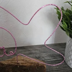 Personalisierter Namenszug als Fisch zur Geburt oder Taufe auf Massivholz aus Diamant-Glitzer-Aluminiumdraht