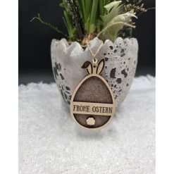 Personalisierter Osteranhänger aus Holz & Filz | Hase in Eierform | Geschenk-Tag, Osterdeko, Frühlingsdeko