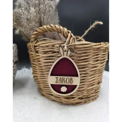 Personalisierter Osteranhänger aus Holz & Filz | Hase in Eierform | Geschenk-Tag, Osterdeko, Frühlingsdeko