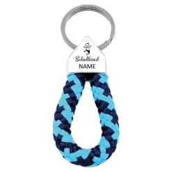 personalisierter Schlüsselanhänger Schulkind Junge mit Name, Glücksbringer für Schulranzen/Rucksack, Nr. 3
