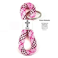 Personalisierter Schlüsselanhänger mit Name, Kreuz & Psalm – Geschenk zur Konfirmation & Firmung