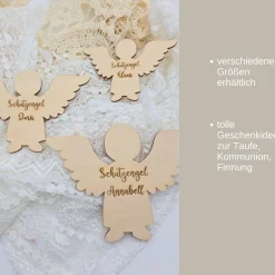 Personalisierter Schutzengel | Schutzengel Taufe | Geschenk Geburt | Schutzengel aus Holz | verschiedene Größen | Schutz