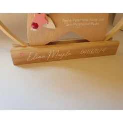 personalisierter Stern als Geschenk zur Geburt oder Taufgeschenk | Taufdeko mit Schutzengel | Holzstern + Taufspruch