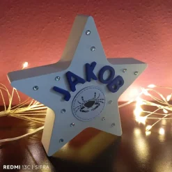 Personalisierter Stern, Glücksstern, Geschenk zur Geburt, Taufe, Geburtstag