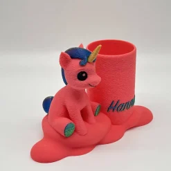 Personalisierter Stiftehalter zur Einschulung mit 28 Tiermotiven – Schreibtisch Organizer - Stifthalter für Kinder