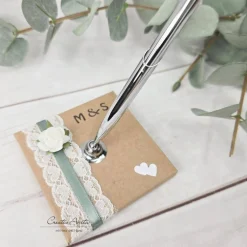 Personalisierter Stifthalter Vintage Natur -Eukalyphtus- Hochzeitsgeschenk