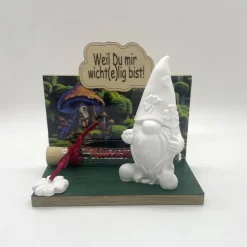 Personalisierter Wichtel mit Holzschild & Wunscherfüller – Handgemachtes Geschenk für Weihnachten & Geburtstag