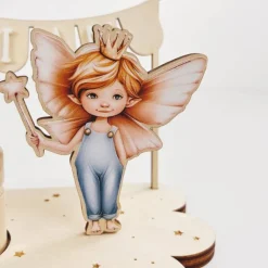 Personalisierter Zahnfee Teller für Jungs aus Birkensperrholz