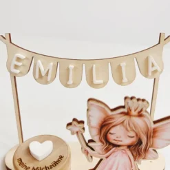 Personalisierter Zahnfee Teller für Mädchen aus Birkensperrholz