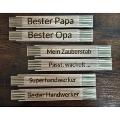 Personalisierter Zollstock mit Gravur – Geschenk für Papa, Opa & Handwerker