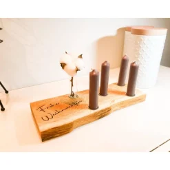 Personalisiertes Adventsbrett / Adventskranz aus hochwertigem Eichenholz mit Wunschgravur