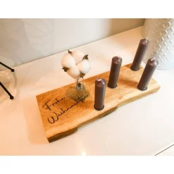 Personalisiertes Adventsbrett / Adventskranz aus hochwertigem Eichenholz mit Wunschgravur