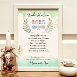 Personalisiertes Andenken als Geldgeschenk zur Abschlussfeier – Bilderrahmen für Abitur, Bachelor, Master, Staatsexamen & Studium