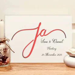 Personalisiertes Andenken für Brautpaare - Ja gesagt -Geldgeschenk zur Hochzeit