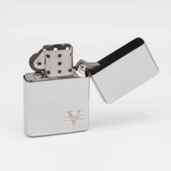 Personalisiertes Benzin Sturmfeuerzeug Chrom – Monogramm & Name, für Rechts- oder Linkshänder, Geschenkbox