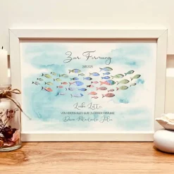 Personalisiertes Erinnerungsstück zur Firmung von den Firmpaten - Geldgeschenk im Bilderrahmen