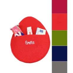 Personalisiertes Filzei rund mit Tasche in verschiedenen Farben - Geldgeschenkverpackung zu Ostern mit Name