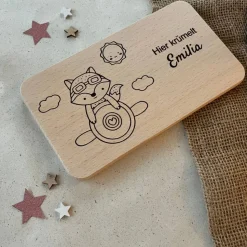 Personalisiertes Frühstücksbrettchen Kinder -  Geschenkidee Geburt - Patenkind Taufgeschenke - Geschenk Kindergeburtstag