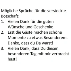 Personalisiertes Gastgeschenk zum runden Geburtstag – Teelicht mit Botschaft als Tischdeko & Andenken