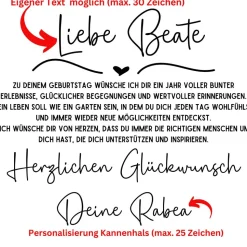 Personalisiertes Geburtstagsgeschenk, Glückwunsch für Freundin, Mama, Oma, Nachbarin oder Kollegin Gießkanne
