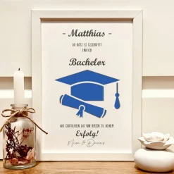 Personalisiertes Geldgeschenk Abschluss – Bilderrahmen zur Motivation & Erinnerung (Abitur, Bachelor, Master, Staatsexamen, Ausbildung)