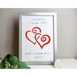 personalisiertes Geldgeschenk zur Hochzeit | zum Jubiläum - Motiv In Liebe verbunden