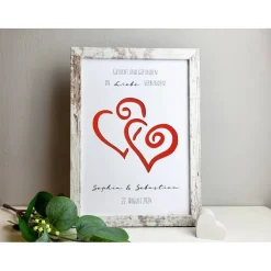 personalisiertes Geldgeschenk zur Hochzeit | zum Jubiläum - Motiv In Liebe verbunden