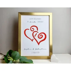 personalisiertes Geldgeschenk zur Hochzeit | zum Jubiläum - Motiv In Liebe verbunden