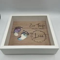 Personalisiertes Geldgeschenk zur Taufe im Bilderrahmen – Einzigartiges Taufgeschenk mit Taufspruch, auch für Hochzeit & Geburtstag