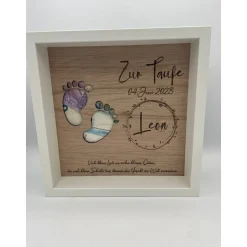 Personalisiertes Geldgeschenk zur Taufe im Bilderrahmen – Einzigartiges Taufgeschenk mit Taufspruch, auch für Hochzeit & Geburtstag