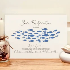 Personalisiertes Geldgeschenk zur Konfirmation mit Fische-Motiv – Geschenk für Jungen & Mädchen