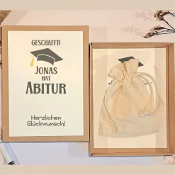 Personalisiertes Geldgeschenk zum Abitur – handgemachte Geschenkbox zum Schulabschluss