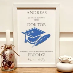 Personalisiertes Geldgeschenk zum Doktortitel – Bilderrahmen als Geschenk zum Staatsexamen & Abschluss