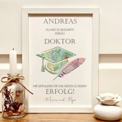 Personalisiertes Geldgeschenk zum Doktortitel – Bilderrahmen als Geschenk zum Staatsexamen & Abschluss