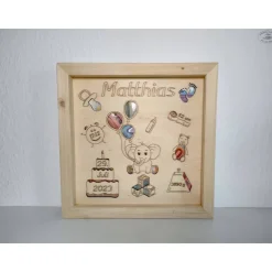 Personalisiertes Geldgeschenk mit Geburtsdaten zur Geburt / Taufe etc.