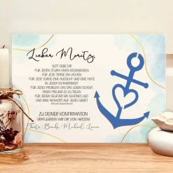 Personalisiertes Geldgeschenk zur Konfirmation | Konfirmationsgeschenk für Jungen | Konfirmationsbild Patenkind