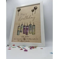 Personalisiertes Geldgeschenk im Bilderrahmen zum Geburtstag – Individuelle Geschenkidee & Geldverpackung
