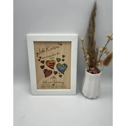 Personalisiertes Geldgeschenk zum Geburtstag im Bilderrahmen – Herzgeschenk zu Jahrestag & Jubiläum
