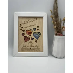 Personalisiertes Geldgeschenk zum Geburtstag im Bilderrahmen – Herzgeschenk zu Jahrestag & Jubiläum