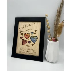 Personalisiertes Geldgeschenk zum Geburtstag im Bilderrahmen – Herzgeschenk zu Jahrestag & Jubiläum