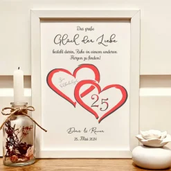 Personalisiertes Geldgeschenk Silberhochzeit – Einzigartiges Erinnerungsstück mit Namen & Datum